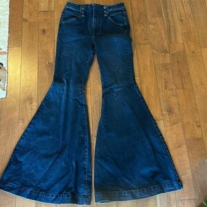 FP flare dark wash jeans